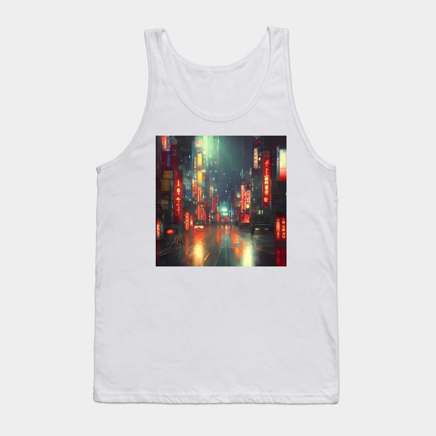 Neo Tokyo - Japan Vibes - Night Lights Tank Top by Trendy-Now